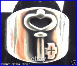 RETIRED James Avery Ring with Key Wide Band Ring in Original JA Box Size 5.75