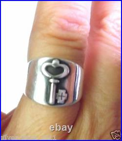 RETIRED James Avery Ring with Key Wide Band Ring in Original JA Box Size 5.75