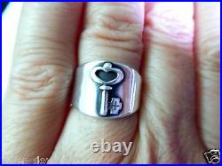 RETIRED James Avery Ring with Key Wide Band Ring in Original JA Box Size 5.75