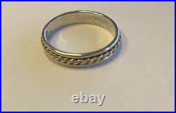 RETIRED James Avery Sterling Silver/14K Gold Braided Band Ring -Size 12