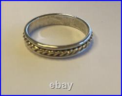RETIRED James Avery Sterling Silver/14K Gold Braided Band Ring -Size 12