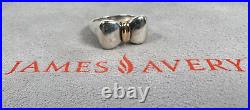 RETIRED James Avery Sterling Silver & 14kt Gold Bow Shaped Ring Size 8