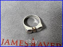 RETIRED James Avery Sterling Silver & 14kt Gold Bow Shaped Ring Size 8