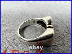 RETIRED James Avery Sterling Silver & 14kt Gold Bow Shaped Ring Size 8