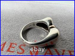 RETIRED James Avery Sterling Silver & 14kt Gold Bow Shaped Ring Size 8