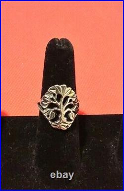 RETIRED James Avery Sterling Silver 60th Anniversary Tree of Life Ring Sz 6