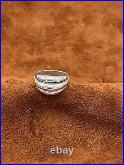 RETIRED James Avery Sterling Silver Ribbed Dome Modernist Ring Size 7 Triple