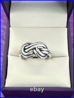 RETIRED James Avery Sterling Silver True Love Knot Ring Sz 8