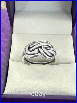 RETIRED James Avery Sterling Silver True Love Knot Ring Sz 8