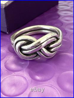 RETIRED James Avery Sterling Silver True Love Knot Ring Sz 8