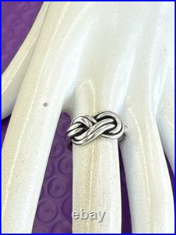 RETIRED James Avery Sterling Silver True Love Knot Ring Sz 8