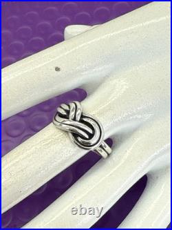 RETIRED James Avery Sterling Silver True Love Knot Ring Sz 8