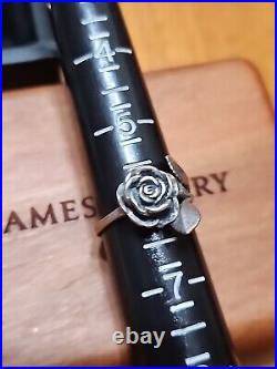 RETIRED James Avery Sterling Silver Vintage Large Rose Ring 6