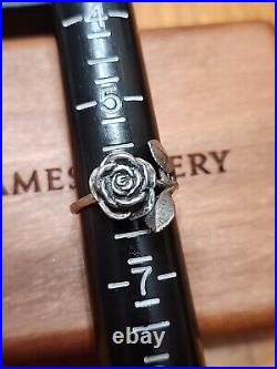 RETIRED James Avery Sterling Silver Vintage Large Rose Ring 6