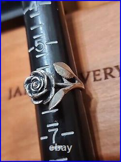RETIRED James Avery Sterling Silver Vintage Large Rose Ring 6