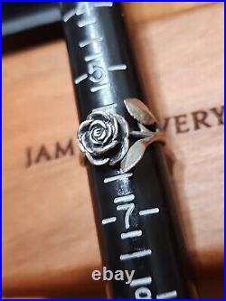 RETIRED James Avery Sterling Silver Vintage Large Rose Ring 6