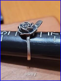 RETIRED James Avery Sterling Silver Vintage Large Rose Ring 6