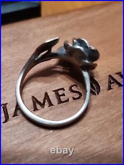 RETIRED James Avery Sterling Silver Vintage Large Rose Ring 6