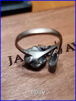 RETIRED James Avery Sterling Silver Vintage Large Rose Ring 6