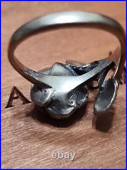 RETIRED James Avery Sterling Silver Vintage Large Rose Ring 6