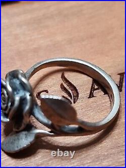 RETIRED James Avery Sterling Silver Vintage Large Rose Ring 6