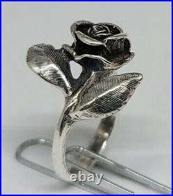 RETIRED! James Avery Sterling Silver Vintage Large Rose Ring A57