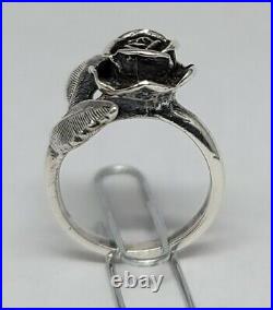 RETIRED! James Avery Sterling Silver Vintage Large Rose Ring A57