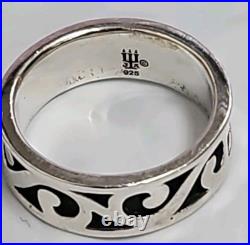 RETIRED James Avery Swirl Waves Band Ring. 925 Sterling Silver Size 5 J183