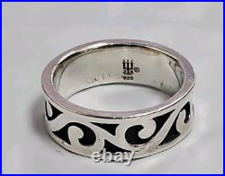 RETIRED James Avery Swirl Waves Band Ring. 925 Sterling Silver Size 5 J183