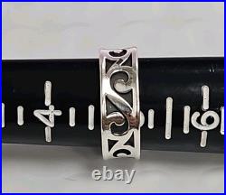 RETIRED James Avery Swirl Waves Band Ring. 925 Sterling Silver Size 5 J183