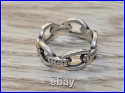 RETIRED James Avery Sz 6.25 Sterling Silver Oval & Beaded Connected Link Ring RETIRED James Avery Sz 6.25 Sterling Silver Oval & Beaded Connected Link Ring