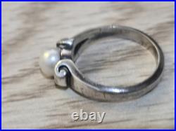 RETIRED James Avery Sz 6.25 Sterling Silver Scrolled Pearl Ring RETIRED James Avery Sz 6.25 Sterling Silver Scrolled Pearl Ring