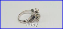 RETIRED James Avery Sz 6.5 Sterling Silver 18k Gold April Flowers Ring FREE SHIP