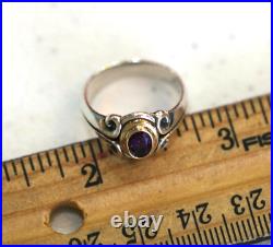 RETIRED R A R E James Avery 14K Gold & Sterling DOUBLE SCROLL AMETHYST