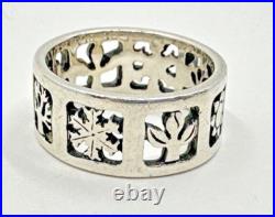 RETIRED Vintage JAMES AVERY 925 Sterling Silver 4 Seasons 8mm Band Ring Size 7