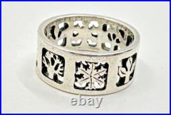 RETIRED Vintage JAMES AVERY 925 Sterling Silver 4 Seasons 8mm Band Ring Size 7