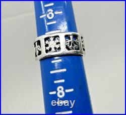 RETIRED Vintage JAMES AVERY 925 Sterling Silver 4 Seasons 8mm Band Ring Size 7