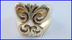 RETIRED Vintage James Avery 14k Yellow Gold Open Spring Butterfly Ring Sz 3