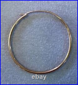 RETIRING JAMES AVERY SWEDEGED HOOPS MEDIUM SIZE 14K GOLD With CURVED TOP CLOSURE