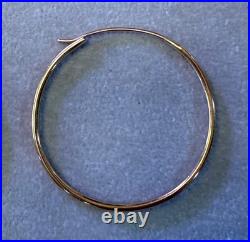 RETIRING JAMES AVERY SWEDEGED HOOPS MEDIUM SIZE 14K GOLD With CURVED TOP CLOSURE