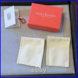 RETIRING JAMES AVERY SWEDEGED HOOPS MEDIUM SIZE 14K GOLD With CURVED TOP CLOSURE