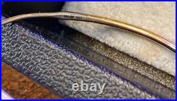 RETIRING JAMES AVERY SWEDEGED HOOPS MEDIUM SIZE 14K GOLD With CURVED TOP CLOSURE