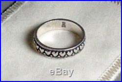 RTD James Avery Eternal Heart Band Ring Sz 7.25 Sterling Silver in Bag