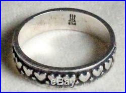 RTD James Avery Eternal Heart Band Ring Sz 7.25 Sterling Silver in Bag