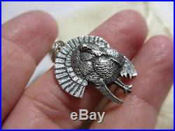 Rare Adorable Retired James Avery Sterling Detailed Turkey Charm-uncut Jump Ring