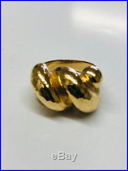 Rare James Avery 14K Yellow Gold Hammered Sisterhood Ring, Size 7.75