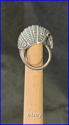 Rare James Avery Authentic Armadillo Ring Sz. 7 Sterling Silver