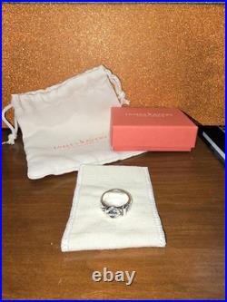 Rare James Avery Retired 925 Sterling Silver Floral Belt Buckle Ring Size 7.5