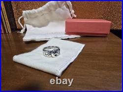 Rare James Avery Retired 925 Sterling Silver Floral Belt Buckle Ring Size 7.5