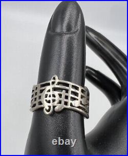 Rare James Avery Retired AMAZING GRACE Music Notes Ring Sz 7.25 Sterling